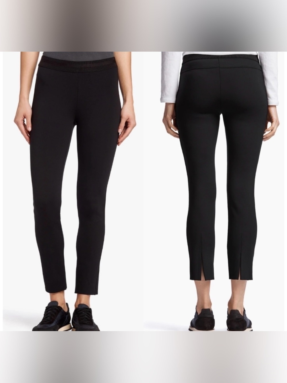 James Perse Matte Scuba Cropped Black Leggings, size M